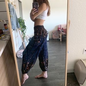 Navy Star Patterned Pants